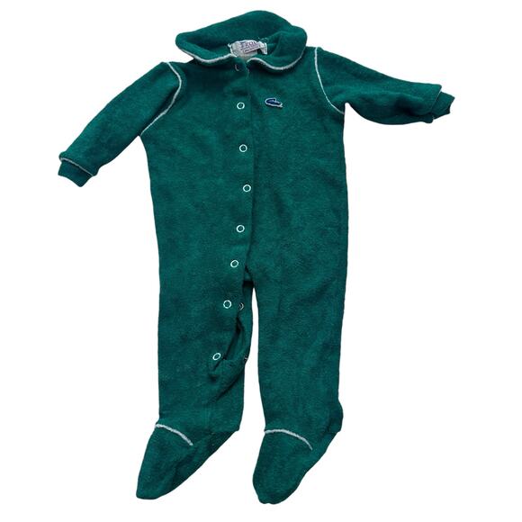 Vintage Izod Lacoste Green Terry Sleeper 19-27 lbs - Picture 1 of 5